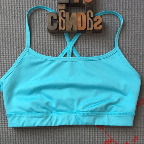 ZELLA Racerback Sports Bra In Turquoise - Picture 1 of 8